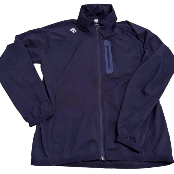 Descente Navy Lightweight Running Cycling Jacket Windbreaker Size S-M - Picture 1 of 5